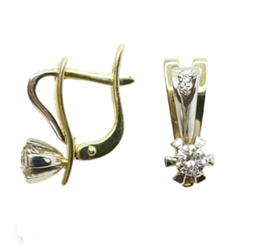 Серьги из золота 585 пробы с бриллиантом