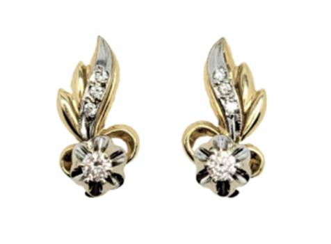 Серьги из золота 585 пробы с бриллиантом