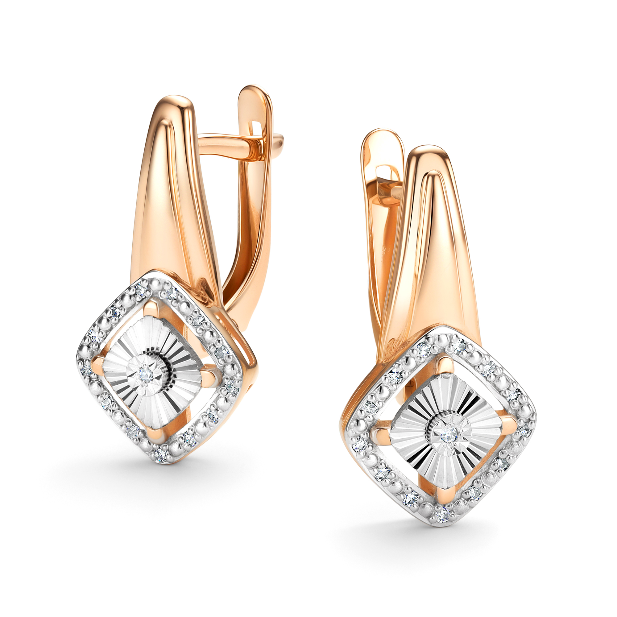 Серьги из золота 585 пробы с бриллиантом