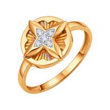 Кольцо из золота 585 пробы с фианитом