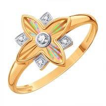 Кольцо из золота 585 пробы с фианитом