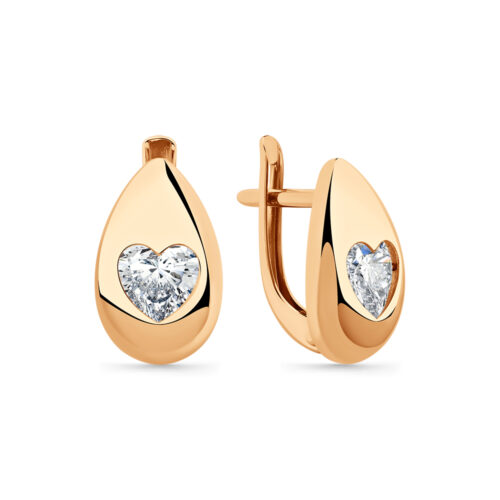 Серьги из золота 585 пробы с фианитом