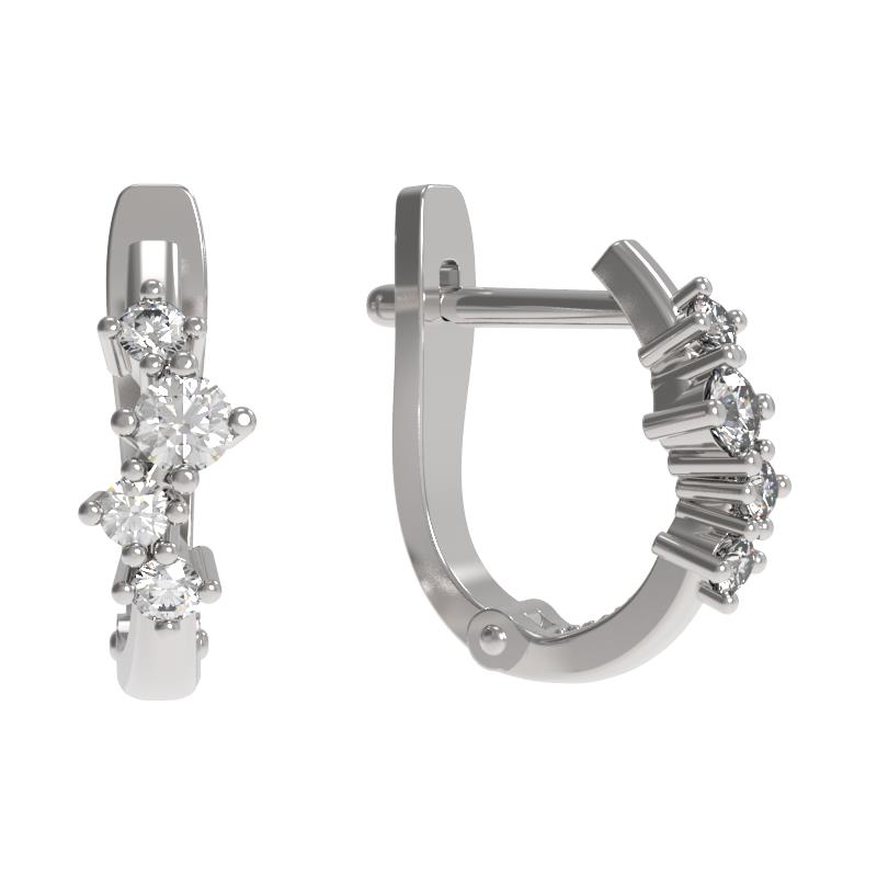 Серьги из серебра 925 пробы с фианитом