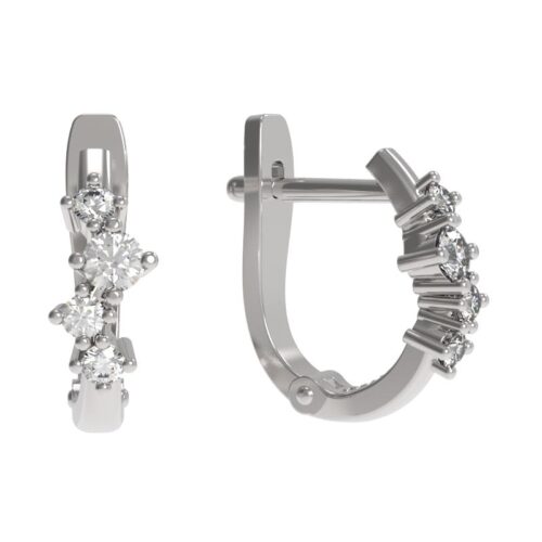 Серьги из серебра 925 пробы с фианитом