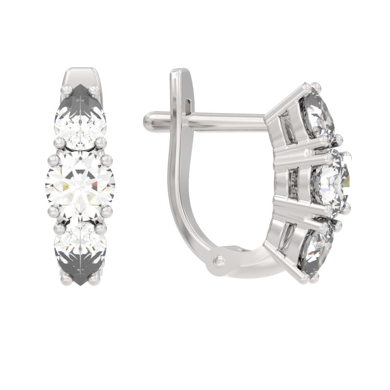 Серьги из серебра 925 пробы с фианитом