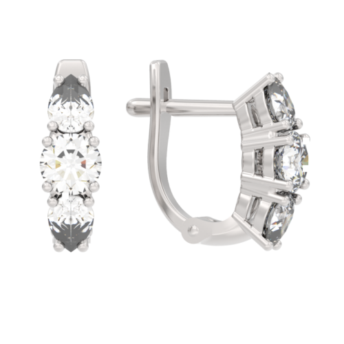 Серьги из серебра 925 пробы с фианитом