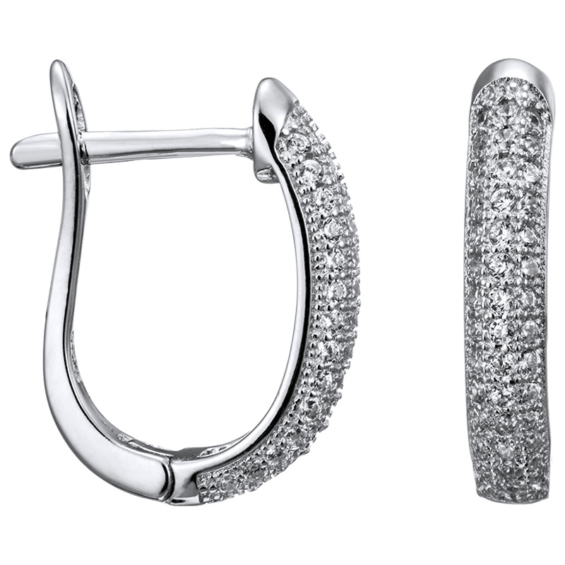 Серьги из серебра 925 пробы с фианитом