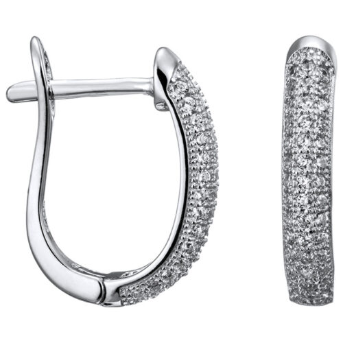 Серьги из серебра 925 пробы с фианитом