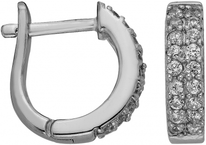 Серьги из серебра 925 пробы с фианитом
