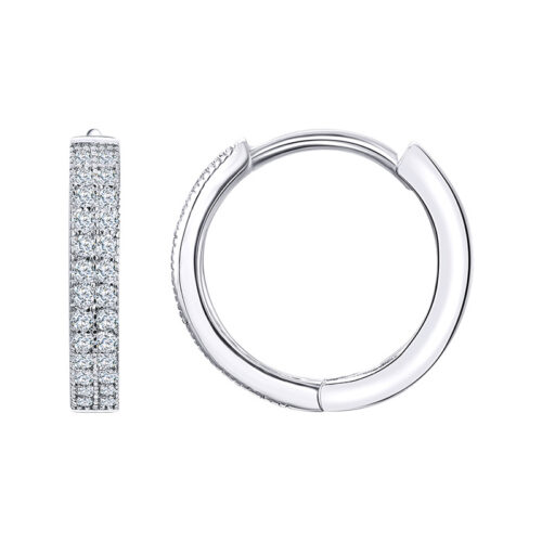 Серьги из серебра 925 пробы с фианитом