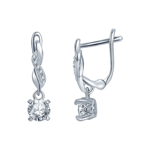 Серьги из серебра 925 пробы с фианитом