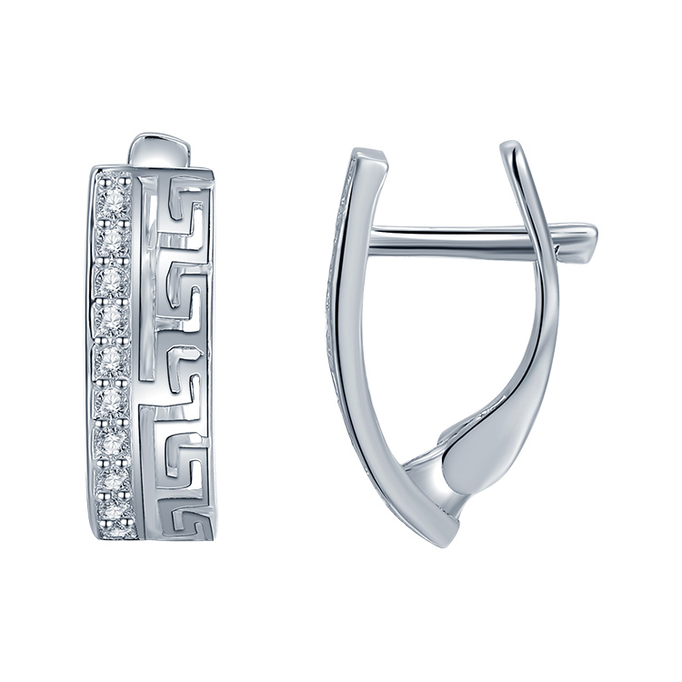 Серьги из серебра 925 пробы с фианитом