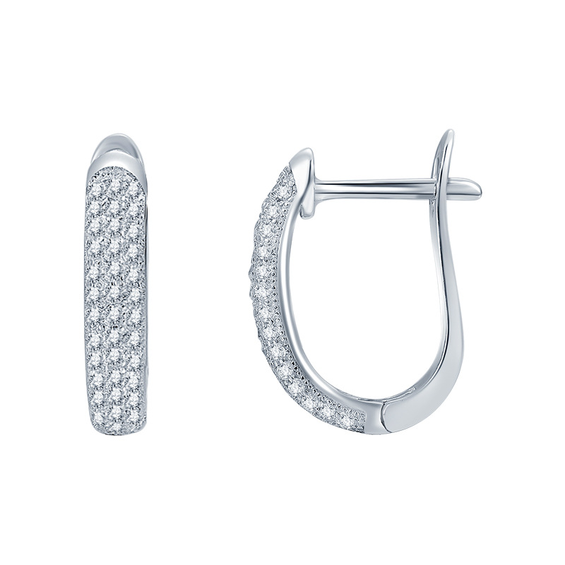 Серьги из серебра 925 пробы с фианитом
