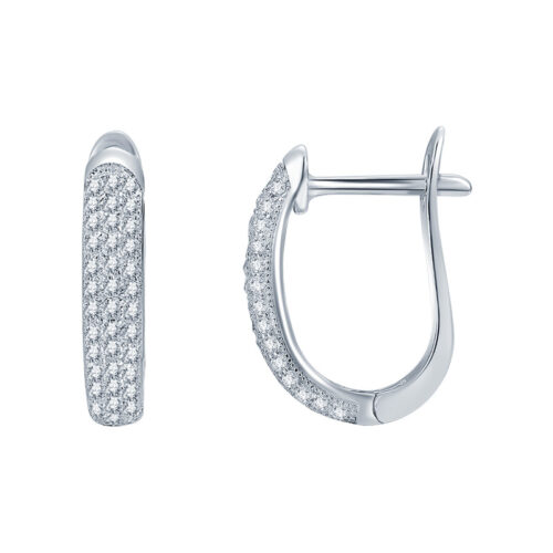 Серьги из серебра 925 пробы с фианитом