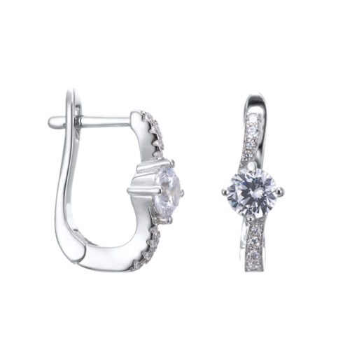 Серьги из серебра 925 пробы с фианитом