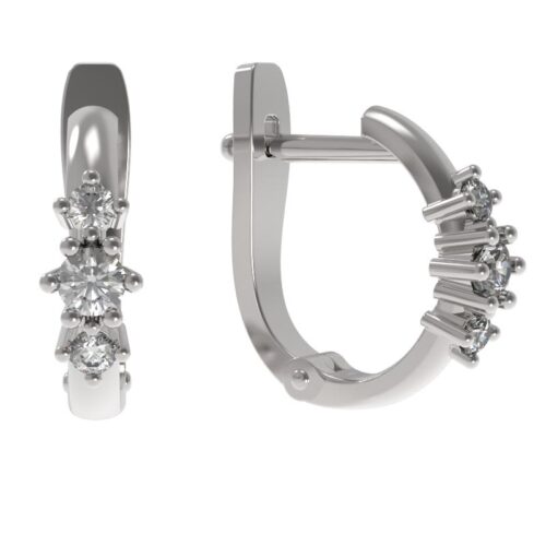Серьги из серебра 925 пробы с фианитом