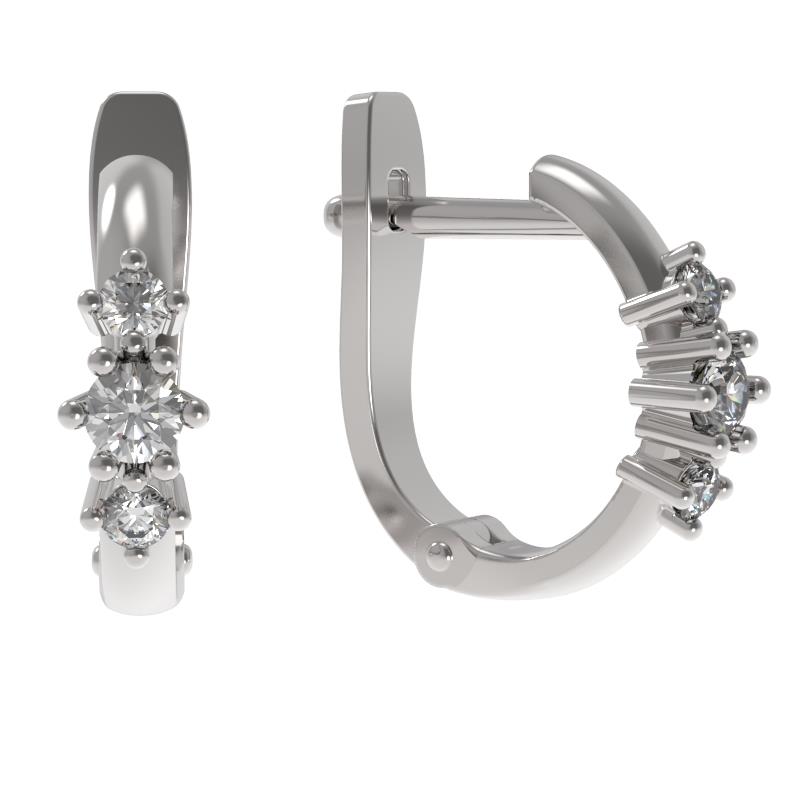 Серьги из серебра 925 пробы с фианитом