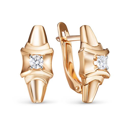 Серьги из золота 585 пробы с фианитом