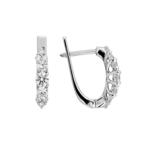 Серьги из серебра 925 пробы с фианитом