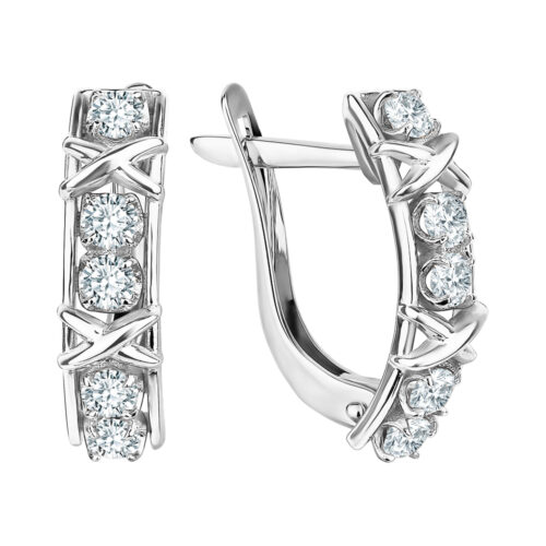 Серьги из золота 585 пробы с фианитом
