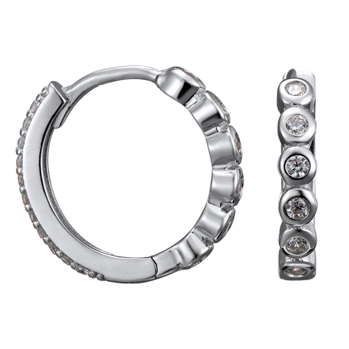 Серьги из серебра 925 пробы с фианитом