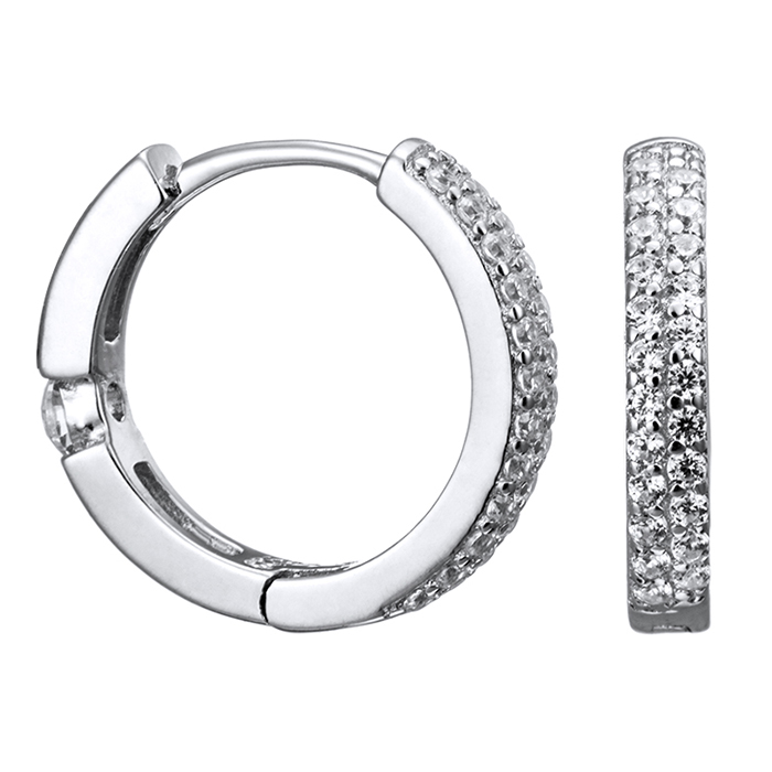 Серьги из серебра 925 пробы с фианитом