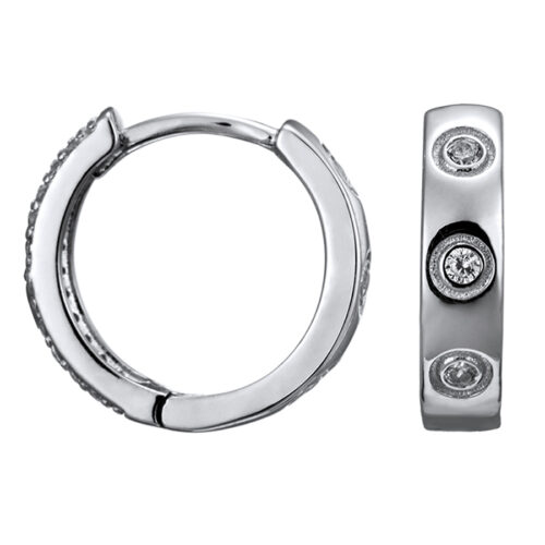 Серьги из серебра 925 пробы с фианитом
