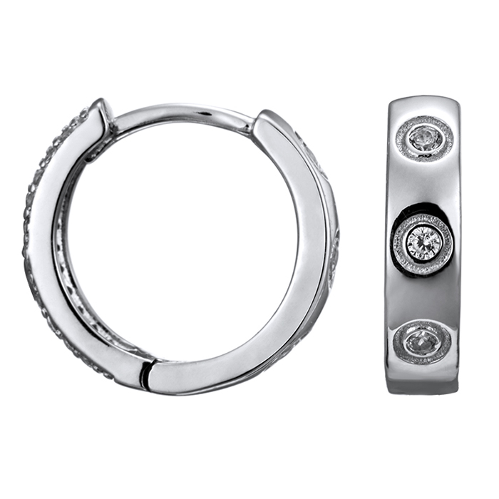 Серьги из серебра 925 пробы с фианитом