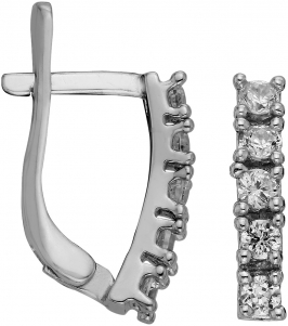 Серьги из серебра 925 пробы с фианитом