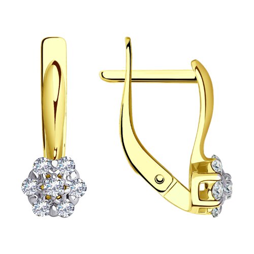 Серьги из золота 585 пробы с фианитом