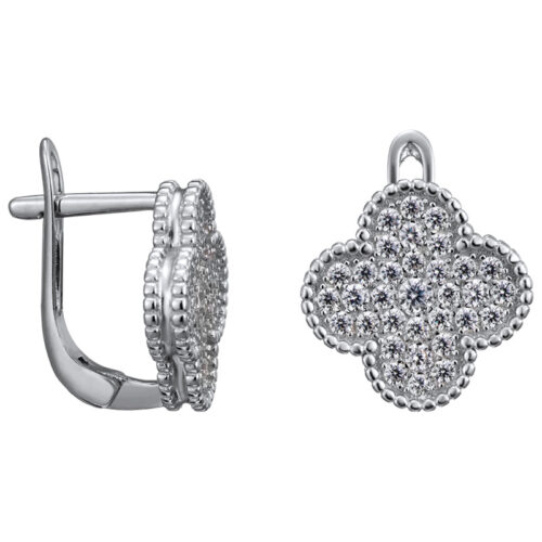 Серьги из серебра 925 пробы с фианитом