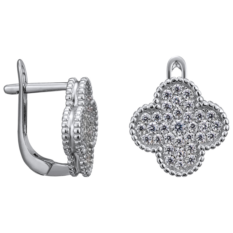Серьги из серебра 925 пробы с фианитом