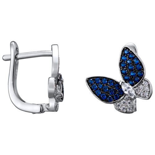 Серьги из серебра 925 пробы с фианитом