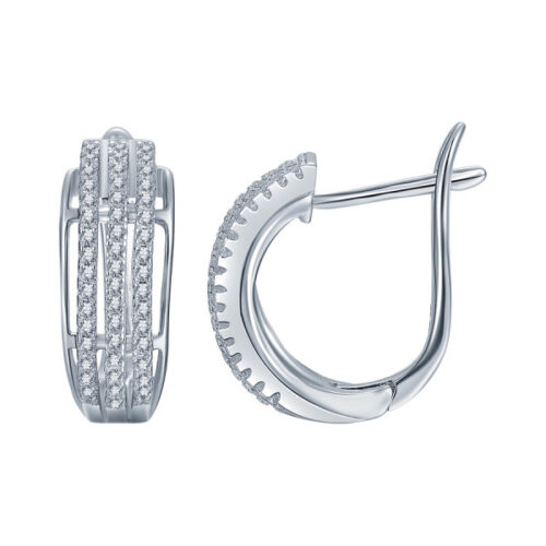 Серьги из серебра 925 пробы с фианитом