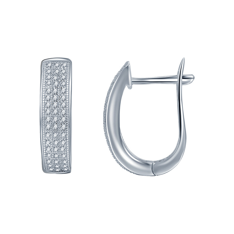 Серьги из серебра 925 пробы с фианитом