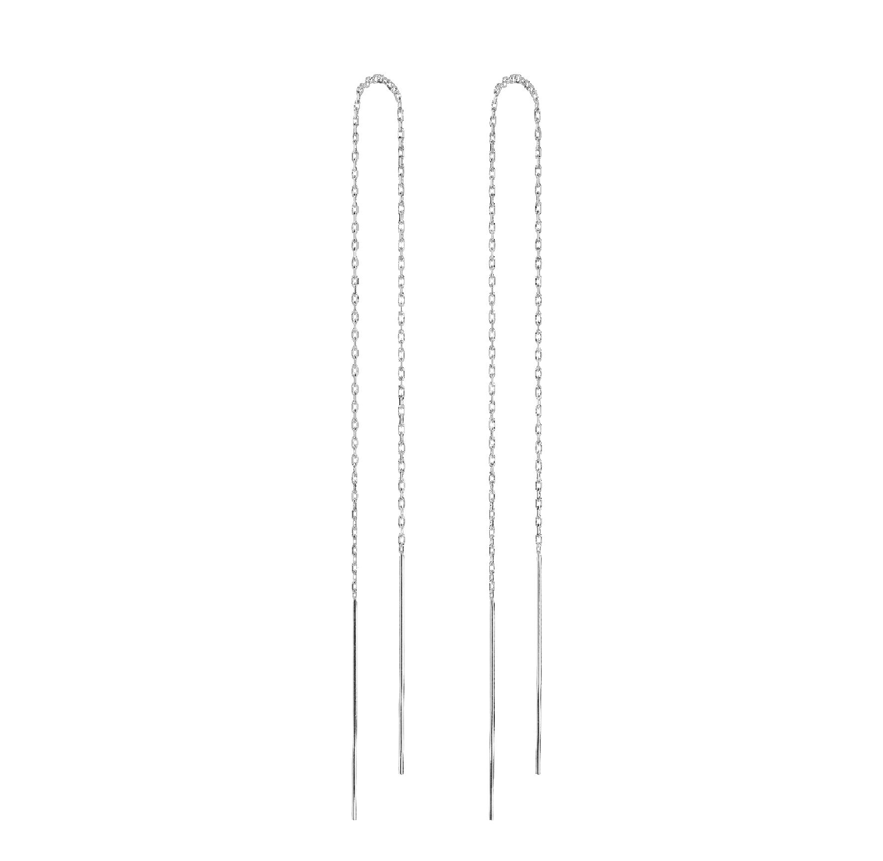 Серьги продевки из серебра 925 пробы