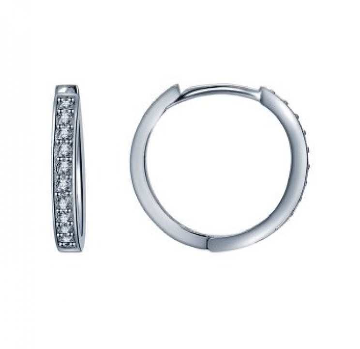Серьги из серебра 925 пробы с фианитом