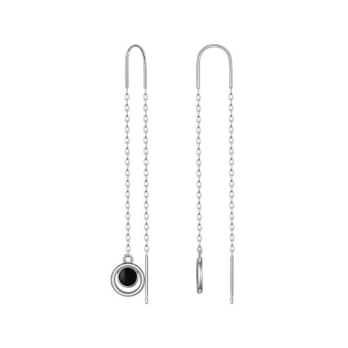 Серьги продевки из серебра 925 пробы с эмалью
