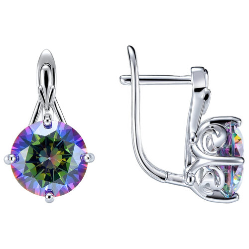 Серьги из серебра 925 пробы с фианитом