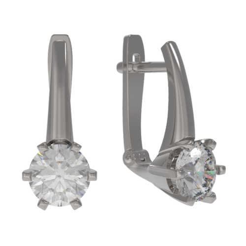 Серьги из серебра 925 пробы с фианитом