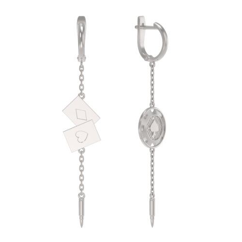 Серьги подвесные из серебра 925 пробы