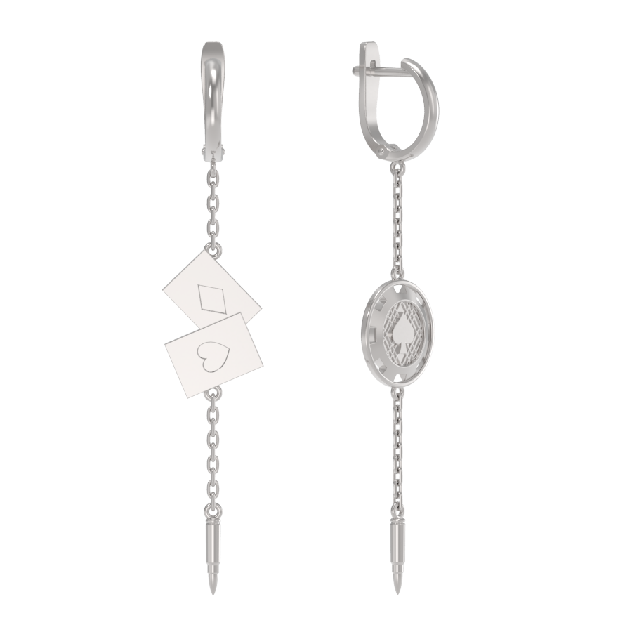 Серьги подвесные из серебра 925 пробы