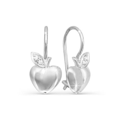 Серьги детские из серебра 925 пробы с фианитом