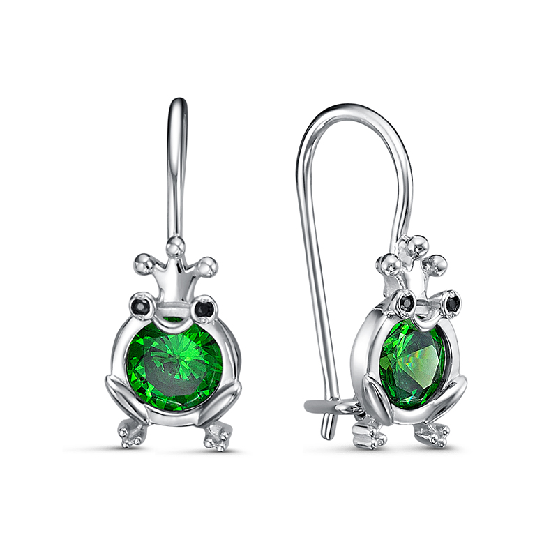 Серьги детские из серебра 925 пробы с фианитом