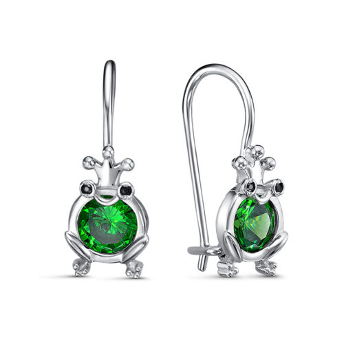 Серьги детские из серебра 925 пробы с фианитом