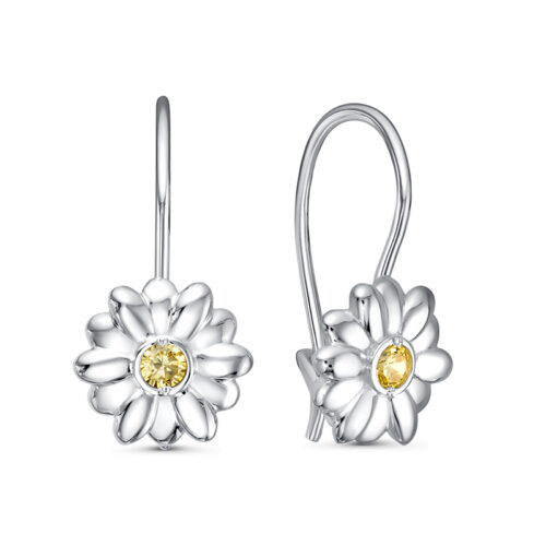 Серьги детские из серебра 925 пробы с фианитом