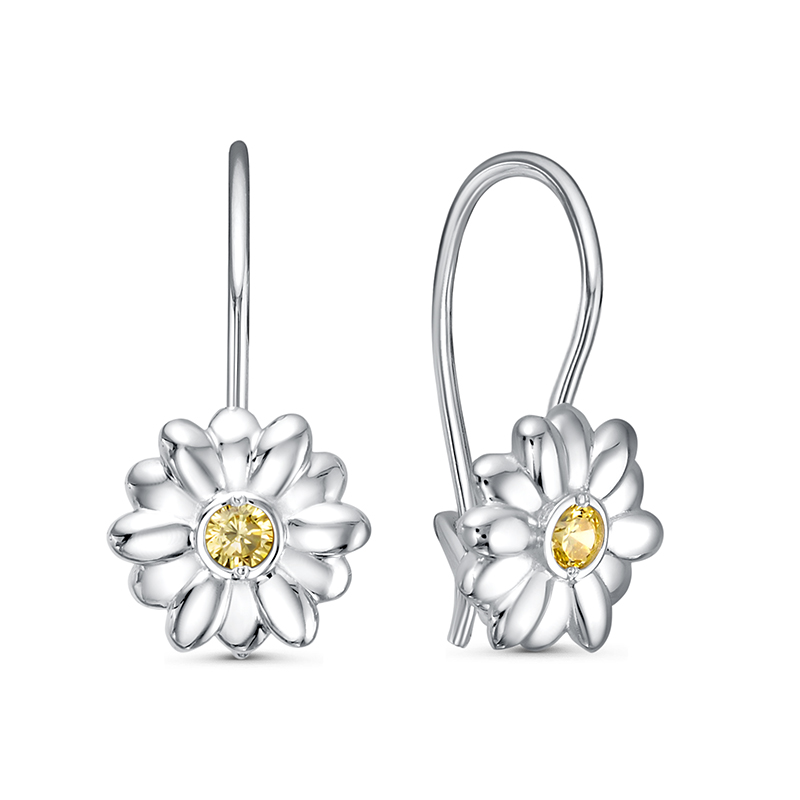 Серьги детские из серебра 925 пробы с фианитом