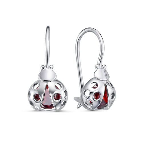 Серьги детские из серебра 925 пробы с фианитом