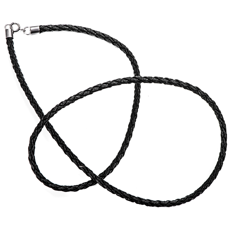 Шнурок из серебра 925 пробы с кожей