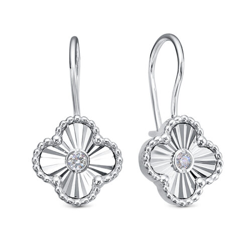 Серьги детские из серебра 925 пробы с фианитом
